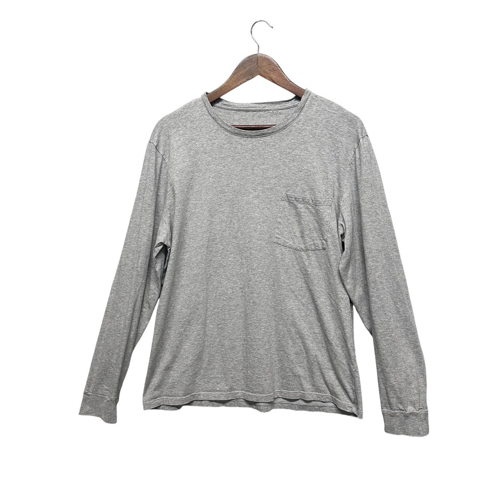 Everlane Men's Size L Gray Long Sleeve Cotton Crew Neck Classic Pocket T Shirt
